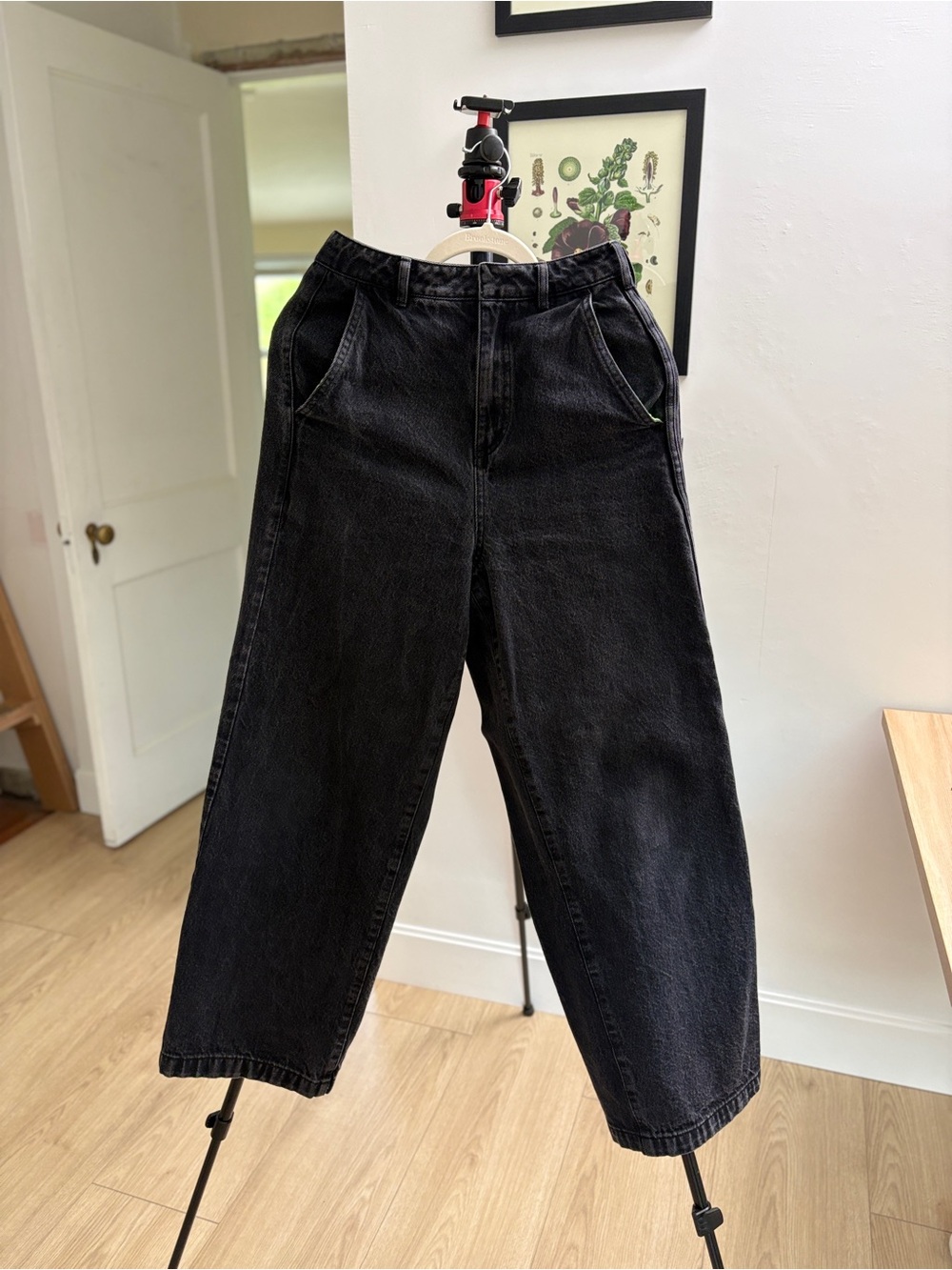 Adidas x Kseniaschneider Wide Leg Black Denim Jeans